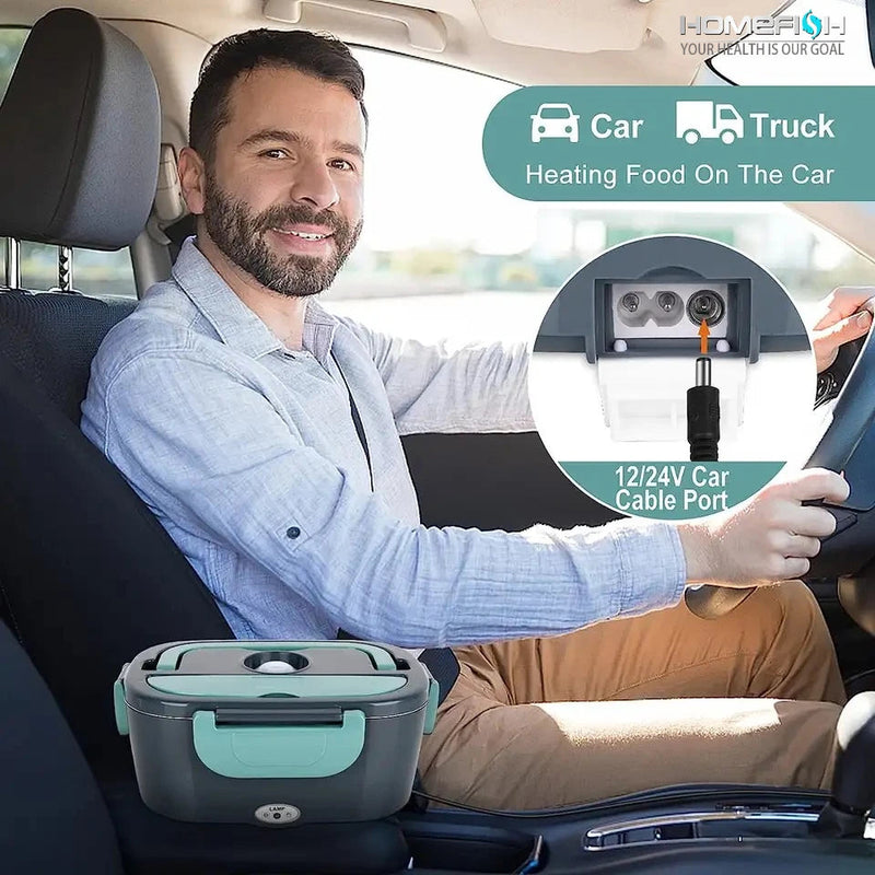 Lunch Box Électrique Portable 2-en-1 – Chauffe-Repas pour Voiture & Maison