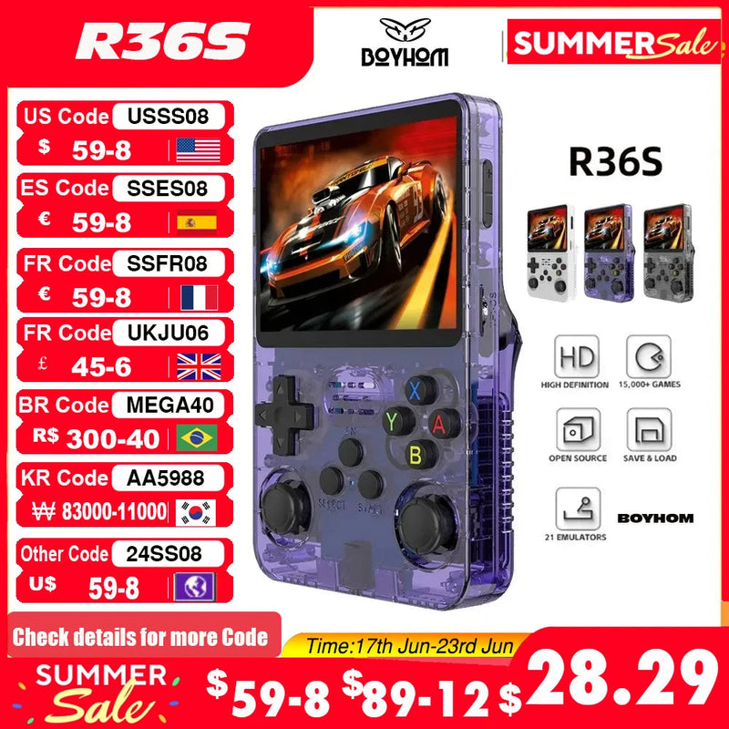 Console Rétro Portable Transparente - 500 Jeux Classiques Intégrés